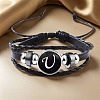 Adjustable Imitation Leather Cord Multilayer Bracelets WGB28DF-21-1