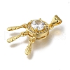 Rack Plating Brass Micro Pave Cubic Zirconia Pendants KK-G500-28G-05-2