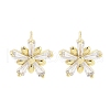 Brass Micro Pave Clear Cubic Zirconia Stud Earrings for Women EJEW-S217-E04-1