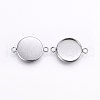 Tarnish Resistant 304 Stainless Steel Cabochon Connector Settings X-STAS-I095-28P-D-1
