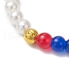 1Pcs Crystal Glass Round Beads Stretch Bracelets & 1Pcs Round Glass with ABS Plastic Imitation Pearl Beaded Strech Bracelets for Women BJEW-JB11733-9