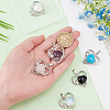   6Pcs 6 Style Natural & Synthetic Gemstone Pendants G-PH0001-80-7
