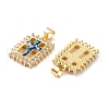 Brass Micro Pave Clear Cubic Zirconia Pendants KK-S048-09G-2