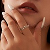 925 Sterling Silver with Natural Freshwater Beads adjustable Finger Ring for Women RJEW-M073-02G-2