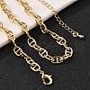 Brass Oval Link Chain Necklaces for Women Men NJEW-F337-05G-5