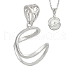 BENECREAT 1Pc Rhodium Plated 925 Sterling Silver Cage Pendants STER-BC0002-42P-1