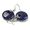 Rack Plating Brass Flat Round Dangle Earrings for Women EJEW-B064-01P-08-2