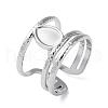 Non-Tarnish 304 Stainless Steel Open Cuff Ring Components X-STAS-Q308-06P-1