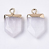 Natural White Jade Pointed Pendants G-N326-34M-2