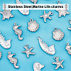 Unicraftale 20Pcs 5 Style 201 & 304 Stainless Steel Charms STAS-UN0029-47-4