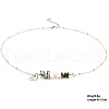 667 Stainless Steel with Natural Dalmatian Jasper & Natural Howlite & Natural Tiger Eye Chip Pendant Necklaces FS-WGFED6E-09-2