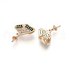 Brass Micro Pave Cubic Zirconia Peg Bails ZIRC-T016-23-2