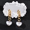 304 Stainless Steel Heart Stud Earrings EJEW-Z082-01G-2