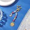 Electroplate Glass Beads with Brass Beads Rack Plating Brass Pendants and 201 Stainless Steel Pendants Opaque Acrylic Beads Decorations HJEW-JM03030-1