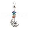 Natural & Synthetic Mixed Gemstone Chip Pendant Decorations HJEW-JM01685-3