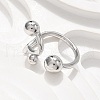 304 Stainless Steel Round Cuff Rings for Women RJEW-A063-01B-P-5