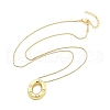 Brass & Plastic Pearl Letter Pendant Box Chain Necklaces for Women NJEW-U017-01G-15-3