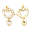 Rack Plating Brass Micro Pave Cubic Zirconia Pendants KK-A185-25G-2