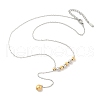304 Stainless Steel Round Beaded Cable Chain Necklaces NJEW-D319-02A-GP-4