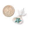 Starfish Dyed Synthetic Turquoise & Natural Shell Angel Pendants PALLOY-JF03743-2