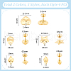 Unicraftale 40Pcs 10 Styles 304 Stainless Steel Stud Earring Findings STAS-UN0059-82-3