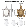   20Pcs 2 Colors Turtle Alloy Pendant Cabochons Settings DIY-PH0003-26-5
