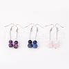 Natural Gemstone Bead Dangle Earrings EJEW-JE02094-1