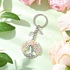 Flat Round with Tree of Life Alloy Keychains KEYC-MZ00039-02-2