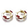 Brass Huggie Hoop Earrings EJEW-S209-06D-3