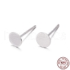 925 Sterling Silver Flat Pad  Stud Earring Findings STER-K167-045D-S-9