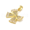 Brass Micro Pave Cubic Zirconia Pendants KK-E105-01G-01-2