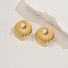 Elegant Stainless Steel Textured Rhombus Stud Earrings YK4954-2