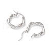 Rhodium Plated 925 Sterling Silver Hoop Earrings EJEW-K258-15B-P-2