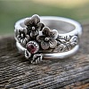 Tibetan Style Alloy Rhinestone Finger Rings FS-WG48FD4-02-1