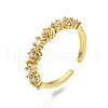 Exquisite Cubic Zirconia Flower Cuff Ring RJEW-N035-058-NF-3