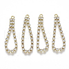 Brass Rhinestone Cup Chain Pendants X-KK-R129-07G-1