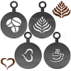 430 Stainless Steel Coffee Latte Art Molds AJEW-WH0038-40B-1