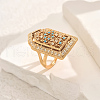 Brass Micro Pave Cubic Zirconia Geometric Statement Finger Rings for Women LY2631-5-1