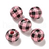 Printed Wood European Beads WOOD-G022-13H-1