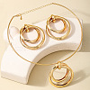 Ring Alloy Pendant Necklaces & Stud Dangle Earrings Sets FS-WG1BB50-01-3