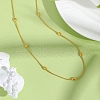 304 Stainless Steel Rice Beads Round Snake Chain Necklaces NJEW-D322-03G-3