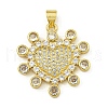 Rack Plating Brass Pave Cubic Zirconia Pendants KK-U029-07G-1