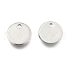 Tarnish Resistant 304 Stainless Steel Stamping Blank Tag Flat Round Charms Pendants STAS-Q171-04-1