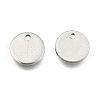 304 Stainless Steel Stamping Blank Tag Flat Round Charms Pendants STAS-Q171-04-1