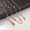 Brass Satellite Chains Necklaces for Women NJEW-D302-28RG-3