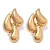 Ion Plating(IP) 304 Stainless Steel Teardrop Stud Earrings EJEW-G414-01G-1