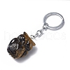 Natural/Synthetic Gemstone Pendant Keychains KEYC-P011-01P-3