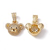 Brass Micro Pave Cubic Zirconia Pendants KK-B061-10G-1