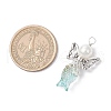 Mermaid-shape Angel Spray Painted Glass Pendants PALLOY-JF03778-2