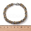 201 Stainless Steel Byzantine Chain Bracelets BJEW-B078-174GP-3